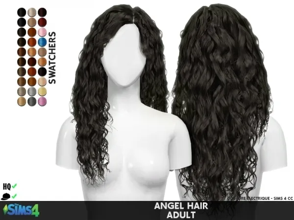 Alpha ANGEL HAIR by redheadsims - The Sims 4 Custom Content