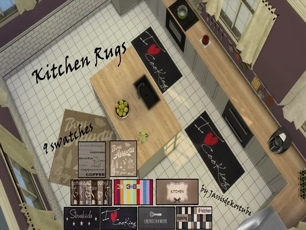 Alpha Kitchen Rugs - The Sims 4 Custom Content