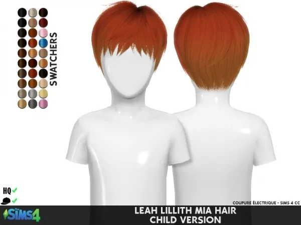 Alpha LEAH LILLITH MIA HAIR CHILD VERSION by redheadsims - The Sims 4 custom content
