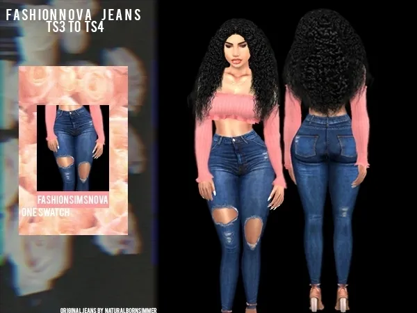 Alpha [FASHIONSIMSNOVA] TO FASHION NOVA JEANS by SZNS - The Sims 4 Custom Content