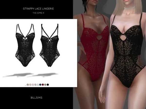 Alpha Strappy Lace Lingerie N2 - The Sims 4 Custom Content