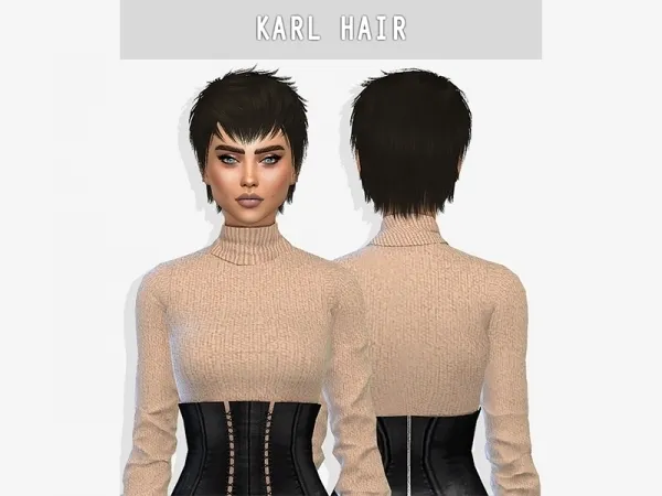 Alpha Karl Hair by grafity-cc - The Sims 4 Custom Content