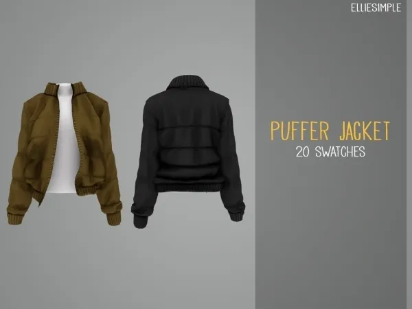 Alpha Elliesimple Puffer Jacket (acc) - The Sims 4 Custom Content