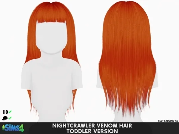 Alpha NIGHTCRAWLER VENOM HAIR TODDLER VERSION by redheadsims - The Sims 4 custom content