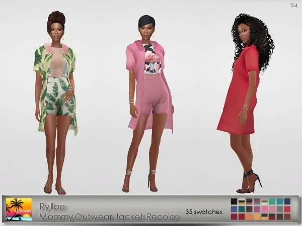 Alpha Ryllae Mommy Outwear Recolor by elfdor - The Sims 4 custom content