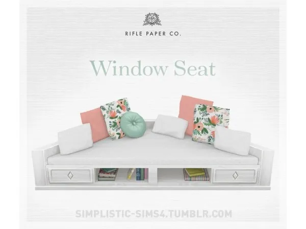 Maxis Match Window Seat RIFLE PAPER COLLECTION - The Sims 4 Custom Content