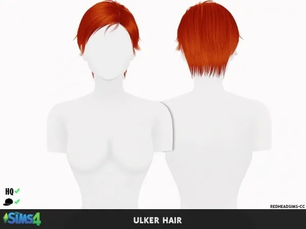 Alpha ULKER HAIR by redheadsims - The Sims 4 Custom Content