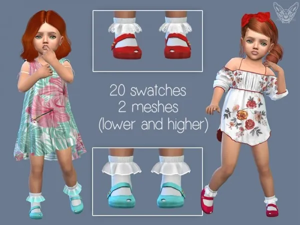 Alpha Toddler Frilly Socks 20 by giuliettasims - The Sims 4 Custom Content
