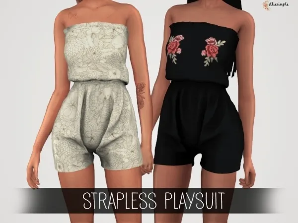 Alpha Elliesimple Strapless Playsuit by elliesimple - The Sims 4 Custom Content