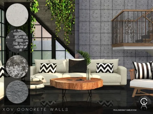 Alpha XOV Concrete Walls by thesimsresource - The Sims 4 Custom Content