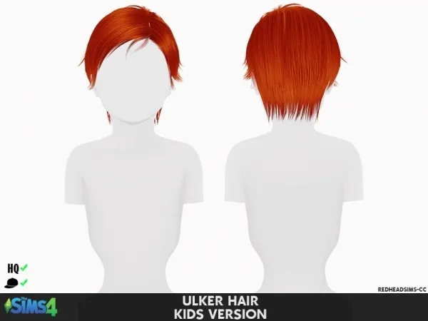 Alpha ULKER HAIR KIDS VERSION by redheadsims - The Sims 4 Custom Content