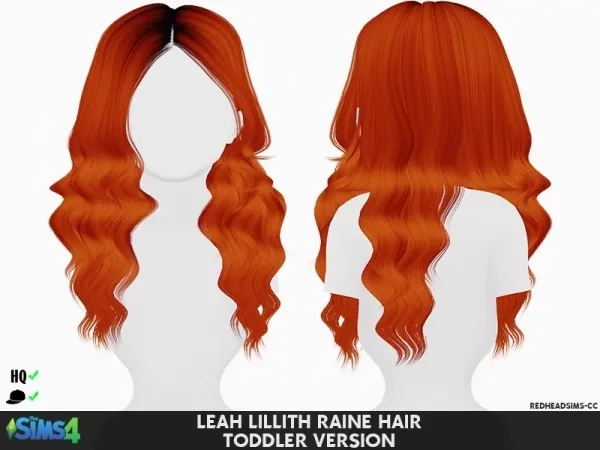 Alpha LEAH LILLITH RAINE HAIR TODDLER VERSION by redheadsims - The Sims 4 Custom Content
