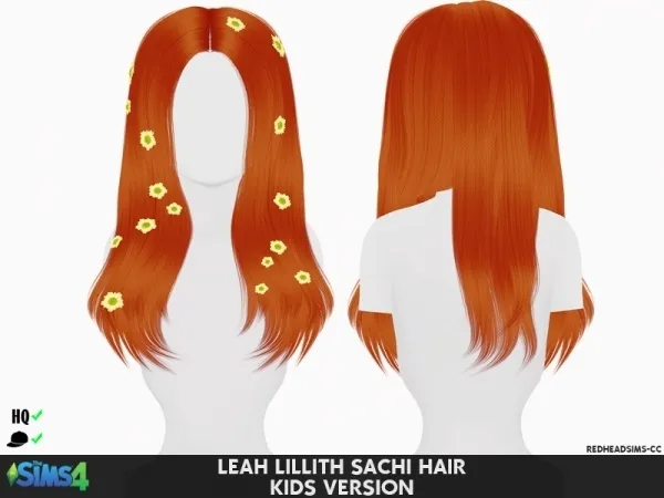Alpha LEAH LILLITH SACHI HAIR KIDS VERSION by redheadsims - The Sims 4 custom content