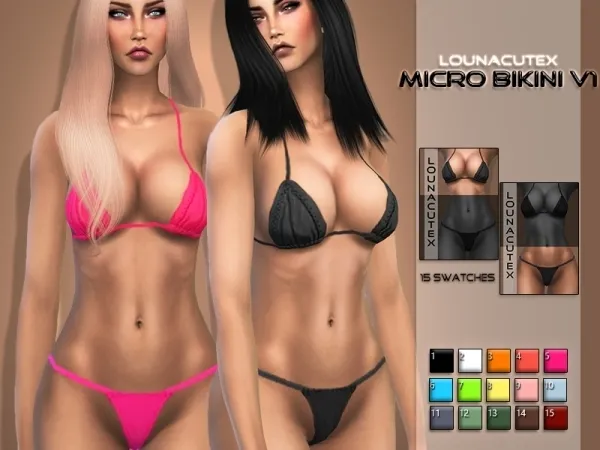 Alpha Micro Bikini Set V1 Lounacutex by lounacutex - The Sims 4 Custom Content