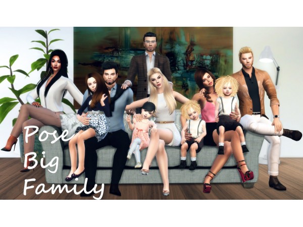 TS4 Poses — Big Family Photos | Sims 4 Pose Pack