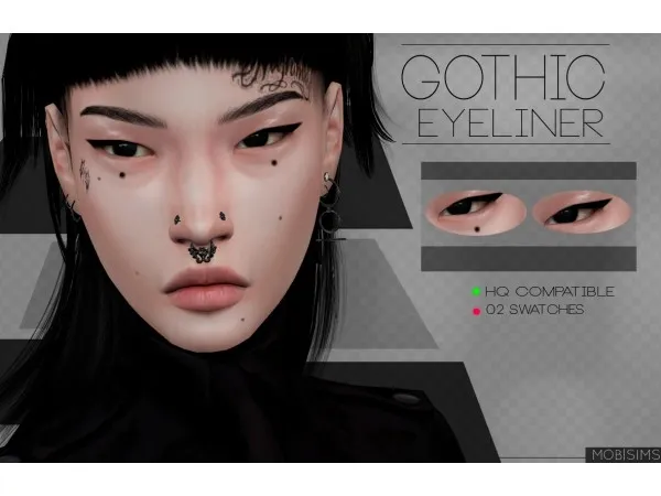 Maxis Match Gothic Eyeliner by simsfinds - The Sims 4 Custom Content