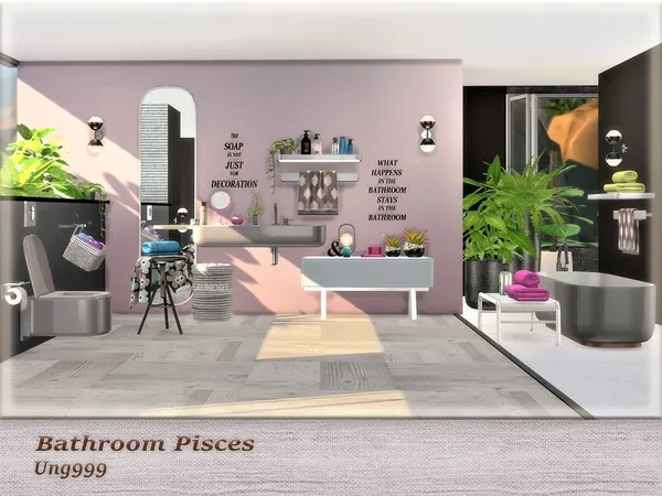 Alpha Bathroom Pisces by thesimsresource - The Sims 4 Custom Content