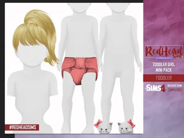 Alpha TODDLER GIRL MINI PACK by redheadsims - The Sims 4 custom content