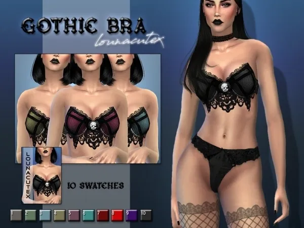 Alpha Gothic Bra Lounacutex - The Sims 4 Custom Content