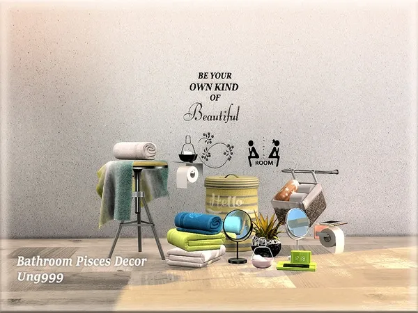 Alpha Bathroom Pisces Decor by thesimsresource - The Sims 4 Custom Content