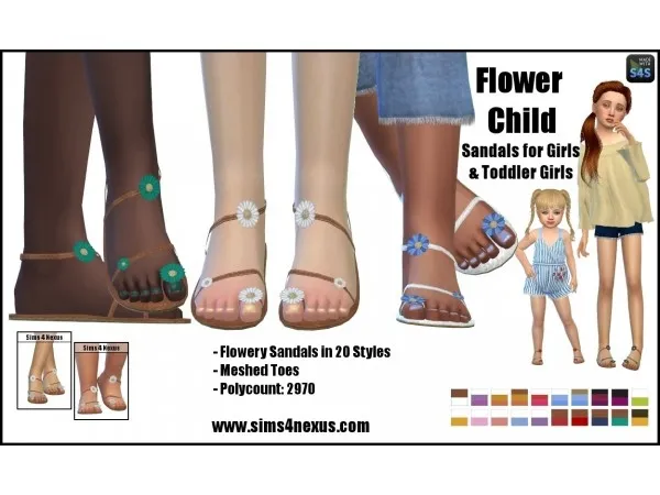 Flower Child -Sandals for Girls & Toddler Girls-