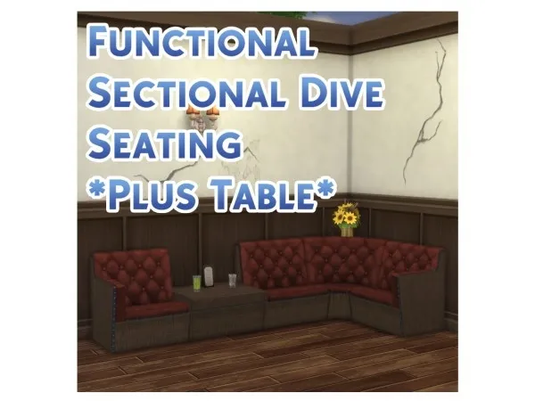 Alpha Functional Sectional Dive Seating Plus Table - The Sims 4 Custom Content