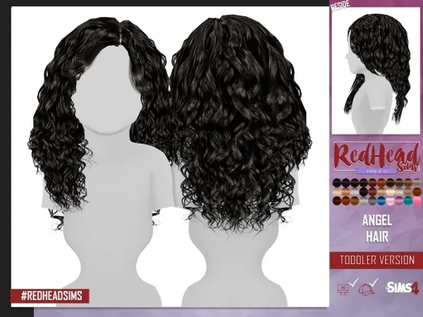 Alpha ANGEL HAIR TODDLER VERSION by redheadsims - The Sims 4 Custom Content