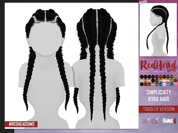 Alpha SIMPLICIATY KYRA HAIR TODDLER VERSION by redheadsims - The Sims 4 custom content
