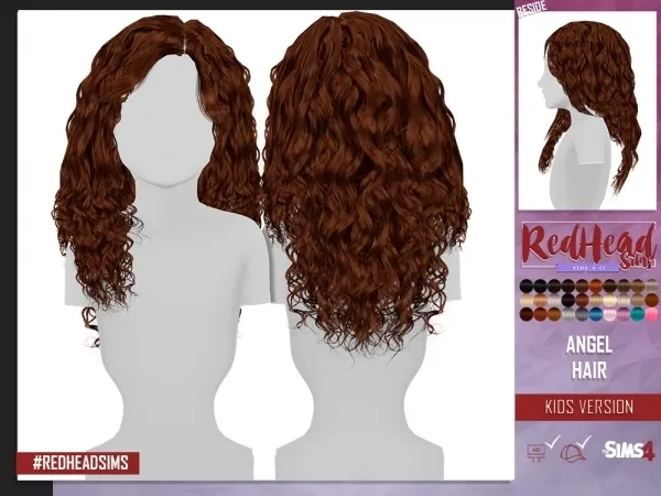 Alpha ANGEL HAIR KIDS VERSION by redheadsims - The Sims 4 Custom Content