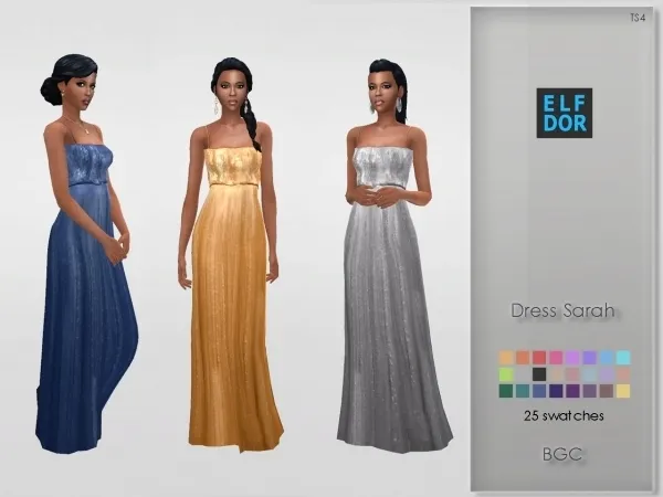 Alpha Dress Sarah by elfdor - The Sims 4 Custom Content