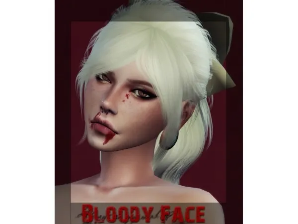 Alpha Bloody Face by simsfinds - The Sims 4 Custom Content