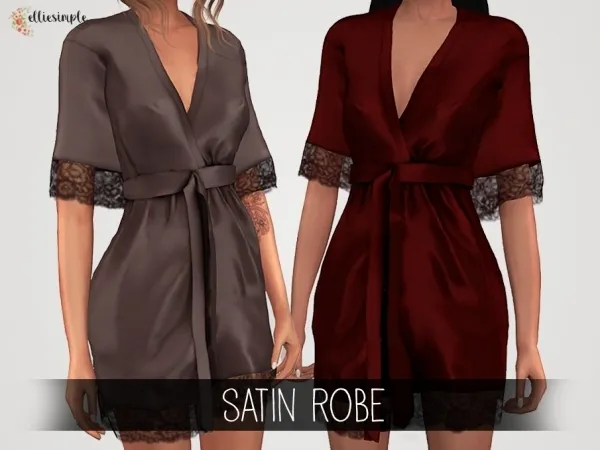 Alpha Elliesimple Satin Robe by elliesimple - The Sims 4 Custom Content