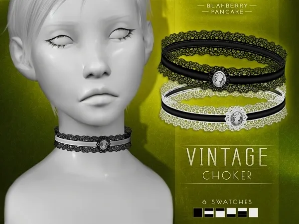 Mix Vintage Choker by blahberry-pancake - The Sims 4 Custom Content