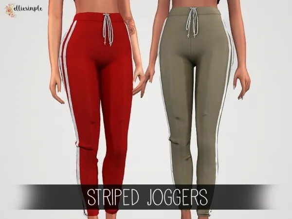 Alpha Elliesimple Striped Joggers by elliesimple - The Sims 4 Custom Content