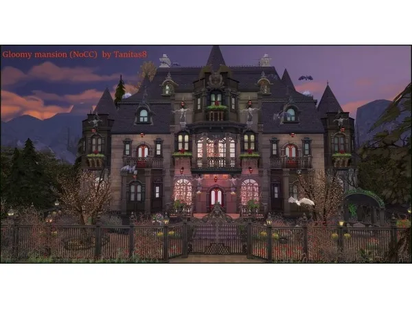 Maxis Match Gloomy mansion (NoCC) by simsfinds - The Sims 4 Custom Content
