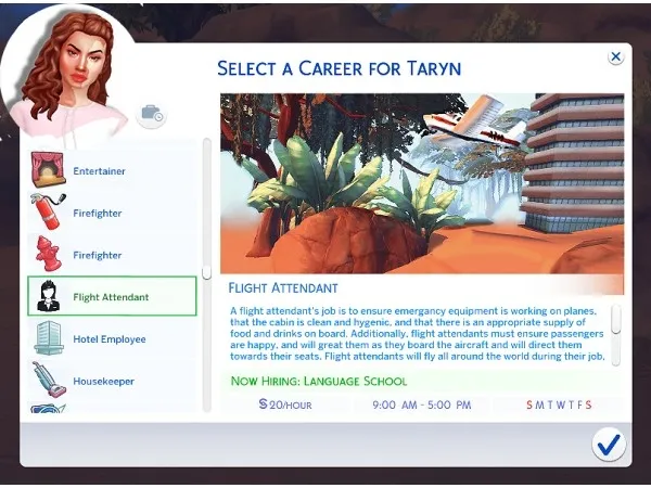 Mix Flight Attendant Career [10 Career Levels] by simsfinds - The Sims 4 Custom Content