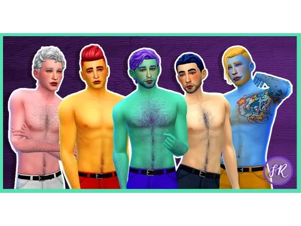 Alpha Luumias Body Hair V5 Recolors rainbowcy by frost - The Sims 4 Custom Content