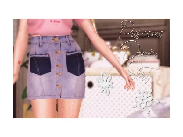 Puresims Denim Skirt Conversion by simsfinds - The Sims 3 Custom Content