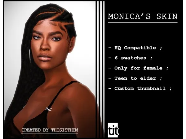 Alpha Monicas Skin by thisisthem - The Sims 4 Custom Content