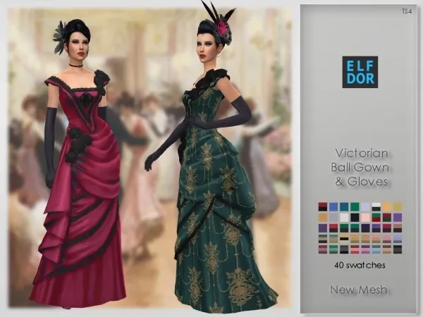Alpha Victorian Ballroom Dress Gloves - The Sims 4 Custom Content