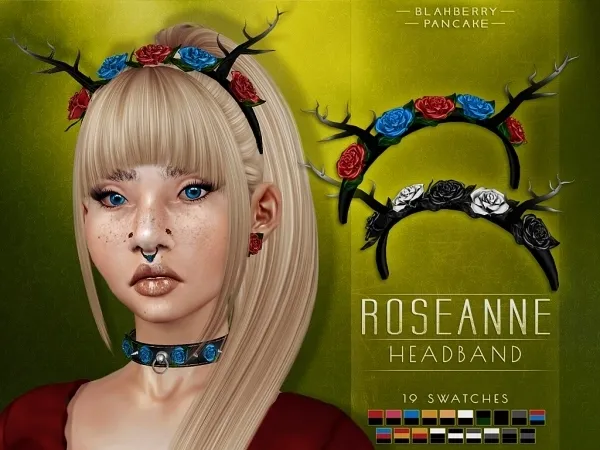 Alpha Roseanne Headband Blahberry Pancake - The Sims 4 Custom Content
