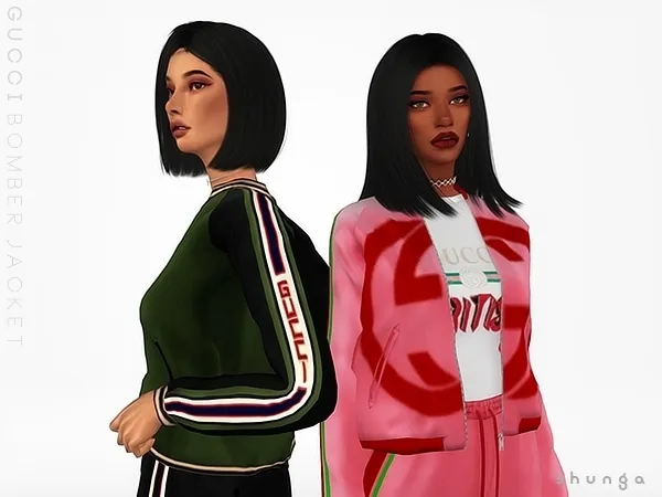 Alpha SHUNGA GUCCI Bomber Jacket by shunga - The Sims 4 custom content