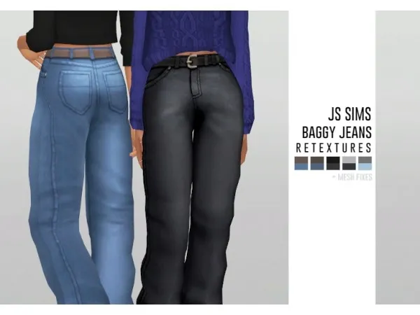 Maxis Match JS SIMS 4 Baggy Jeans Retextures by simsfinds - The Sims 4 Custom Content