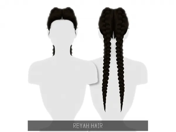 Alpha REYAH HAIR by simsfinds - The Sims 4 Custom Content