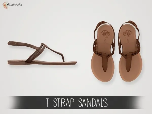Alpha Elliesimple T Strap Sandals by elliesimple - The Sims 4 Custom Content