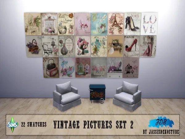 Alpha Vintage Pictures Set 2 by alixdekostube - The Sims 4 Custom Content