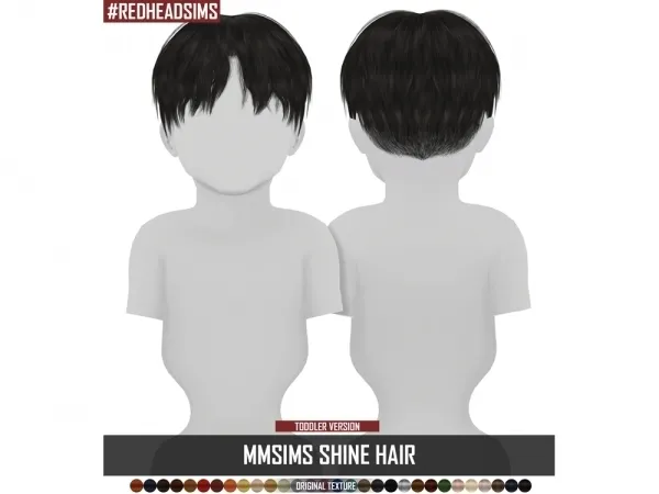 Alpha MMSIMS SHINE HAIR TODDLER VERSION by redheadsims - The Sims 4 custom content