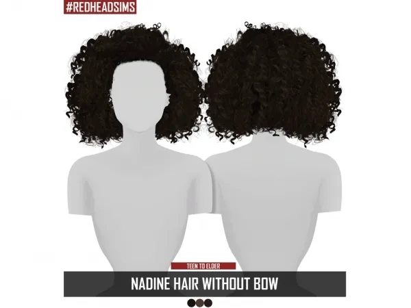 Alpha NADINE HAIR WITHOUT BOW by redheadsims - The Sims 4 Custom Content