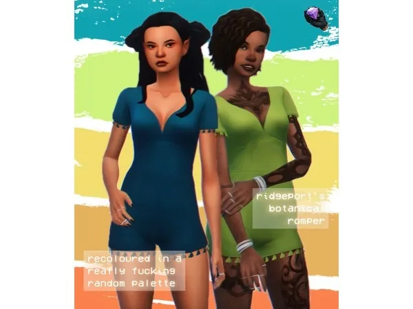 Alpha Ridgeports Botanical Romper by simsfinds - The Sims 4 Custom Content