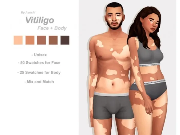 Maxis Match Vitiligo sims by ayoshi - The Sims 4 Custom Content